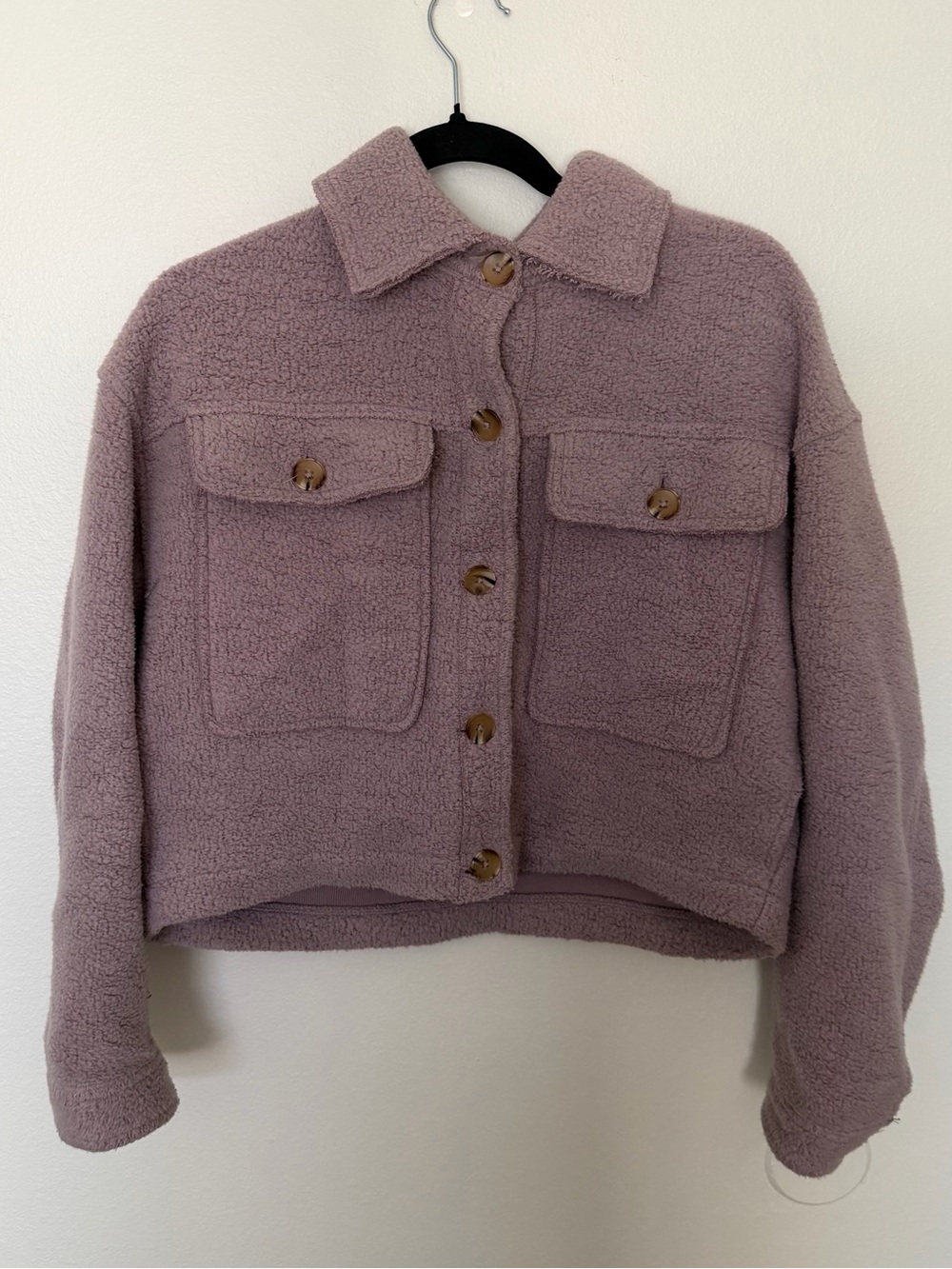 Blanknyc Cozy Women's Sherpa Button-Up Jacket - Mauve